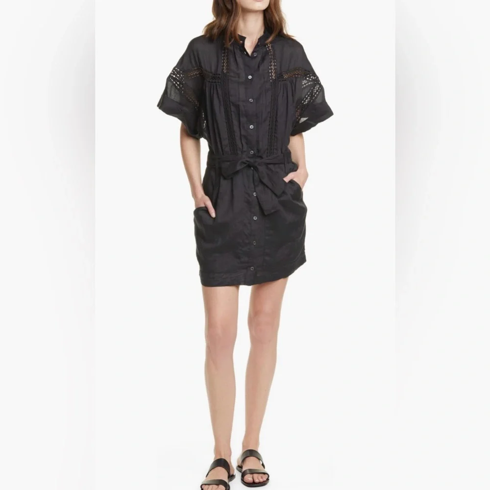 Frame Linen Eyelet Mini Dress NWOT - Picture 1 of 9
